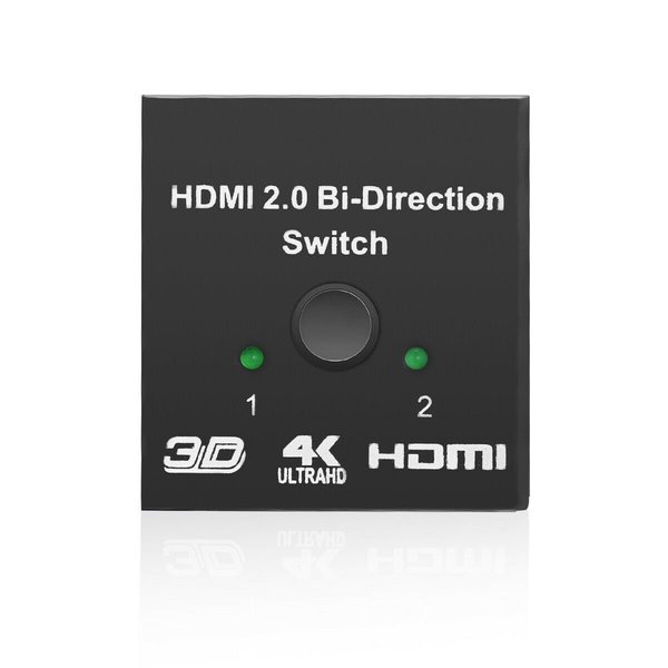 Sanoxy HDMI 2.0 HDTV Switch Switcher Splitter Bi-Direction Hub HDCP 2x1 1x2 In Out 4K EBL-1X2-HDMI-BIDROR